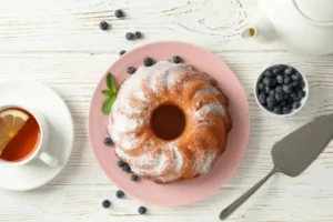 Close-up of Nothing Bundt Cakes with frosting swirls