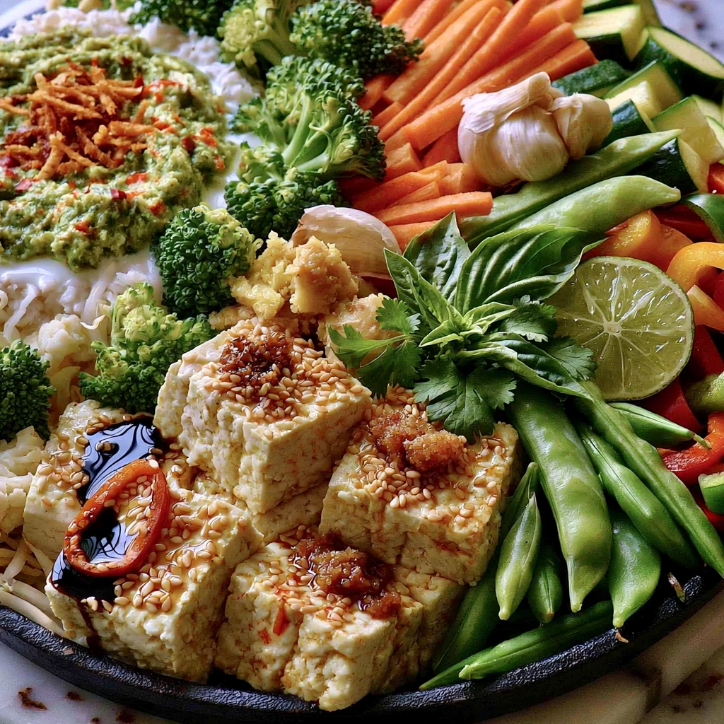Ingredients for Thai Green Curry with Tofu and Veggies Fresh ingredients for Thai Green Curry with Tofu and Veggies including tofu, coconut milk, vegetables, and green curry paste