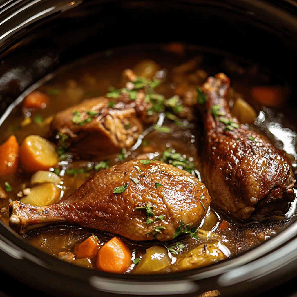 Slow Cooker Duck Recipes – 7 Powerful, Flavor-Packed Ideas You’ll Love 3 Duck simmering in slow cooker with aromatics