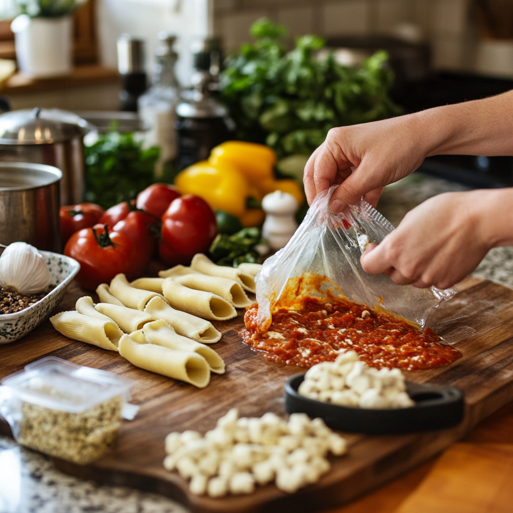 Slow Cooker Manicotti: 5 Easy Steps to Amazing Flavor 7 Filling manicotti shells with ricotta