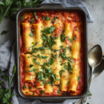 Slow Cooker Manicotti: 5 Easy Steps to Amazing Flavor 5 Final manicotti dish with garnish