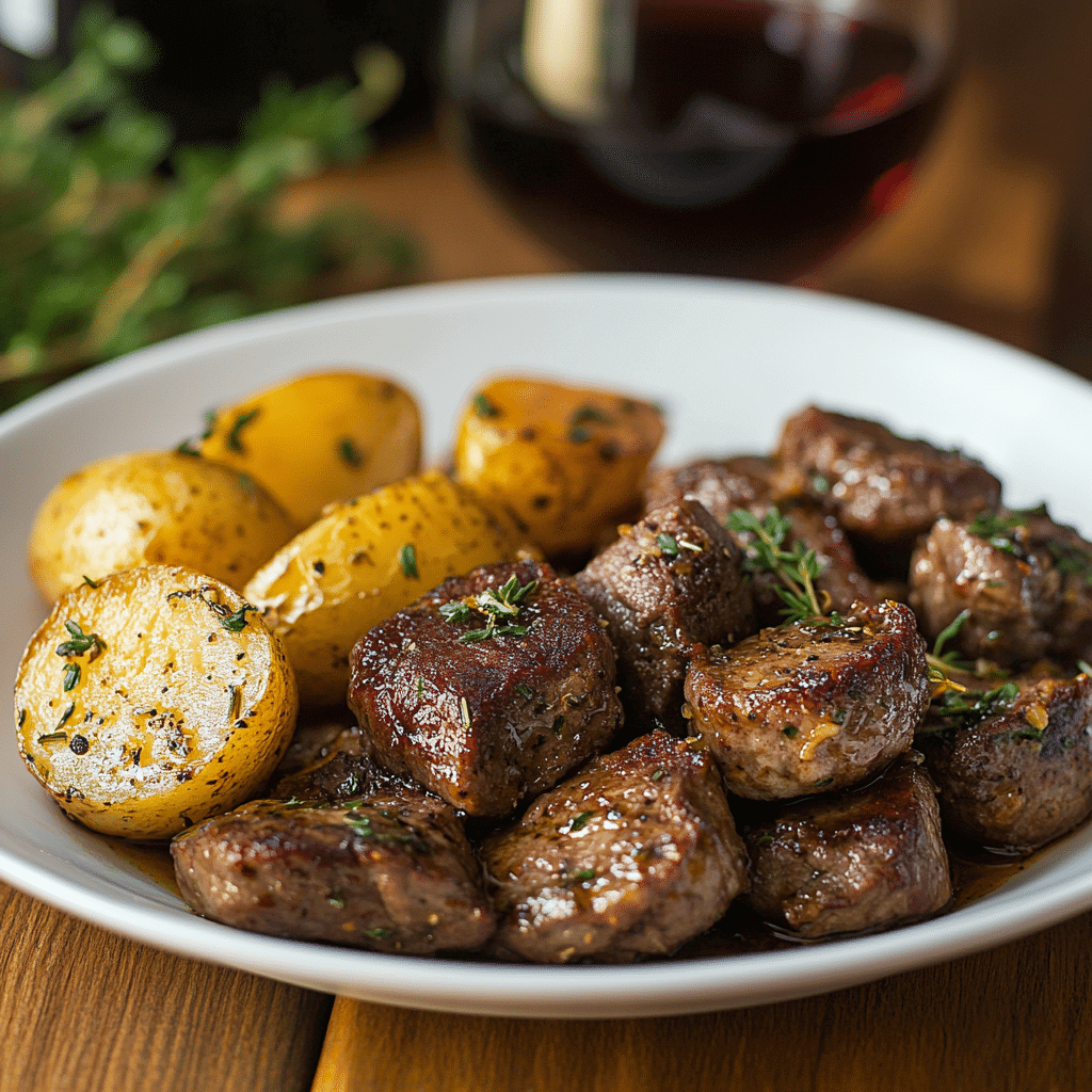 Slow Cooker Garlic Butter Beef 4 serving-garlic-butter-beef-plate