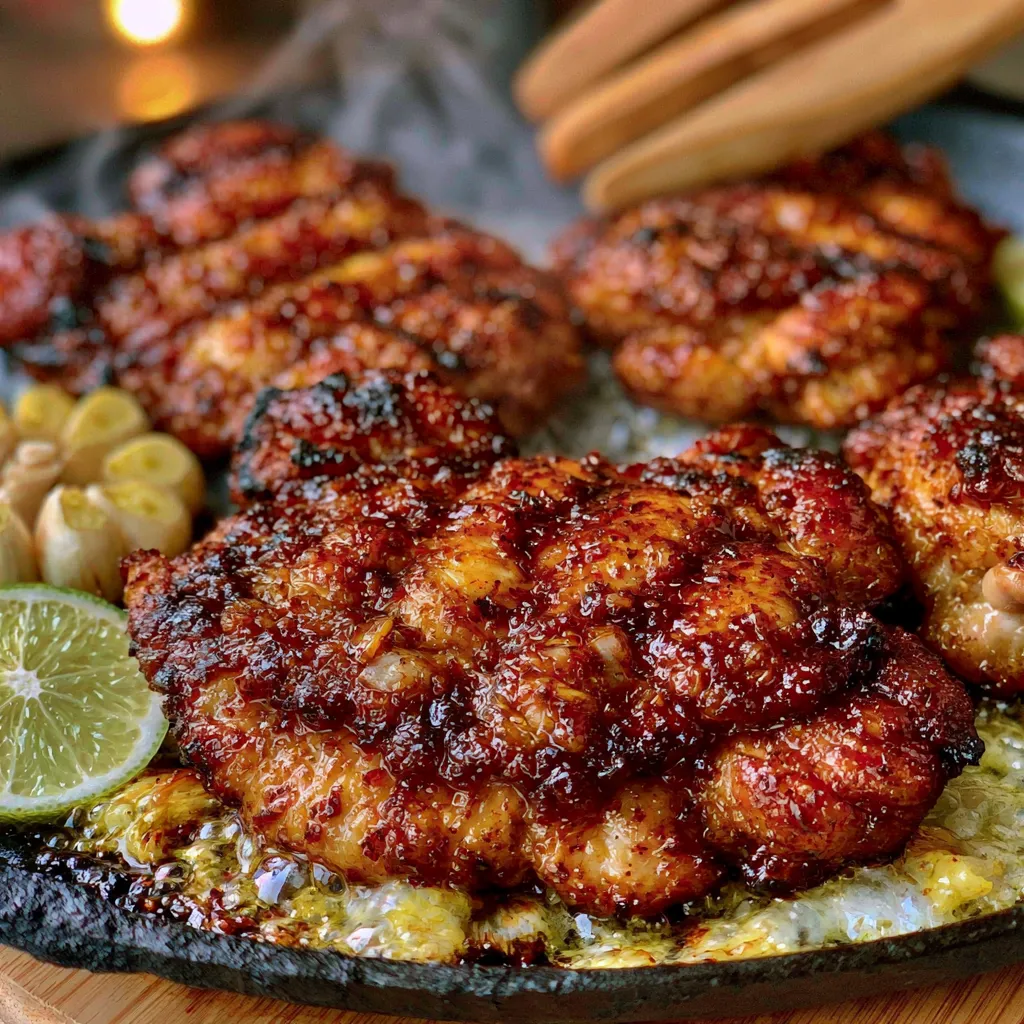 Coconut lime marinated chicken cooking in a skillet for tacos