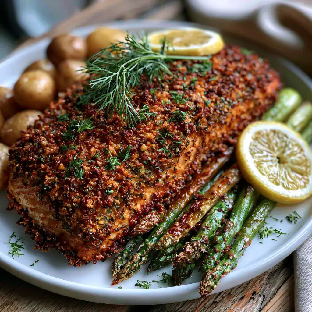 30 Minutes Easy Dill and Lemon Crusted Salmon Recipe