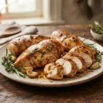 Juicy slow cooker chicken breast with garlic and rosemary