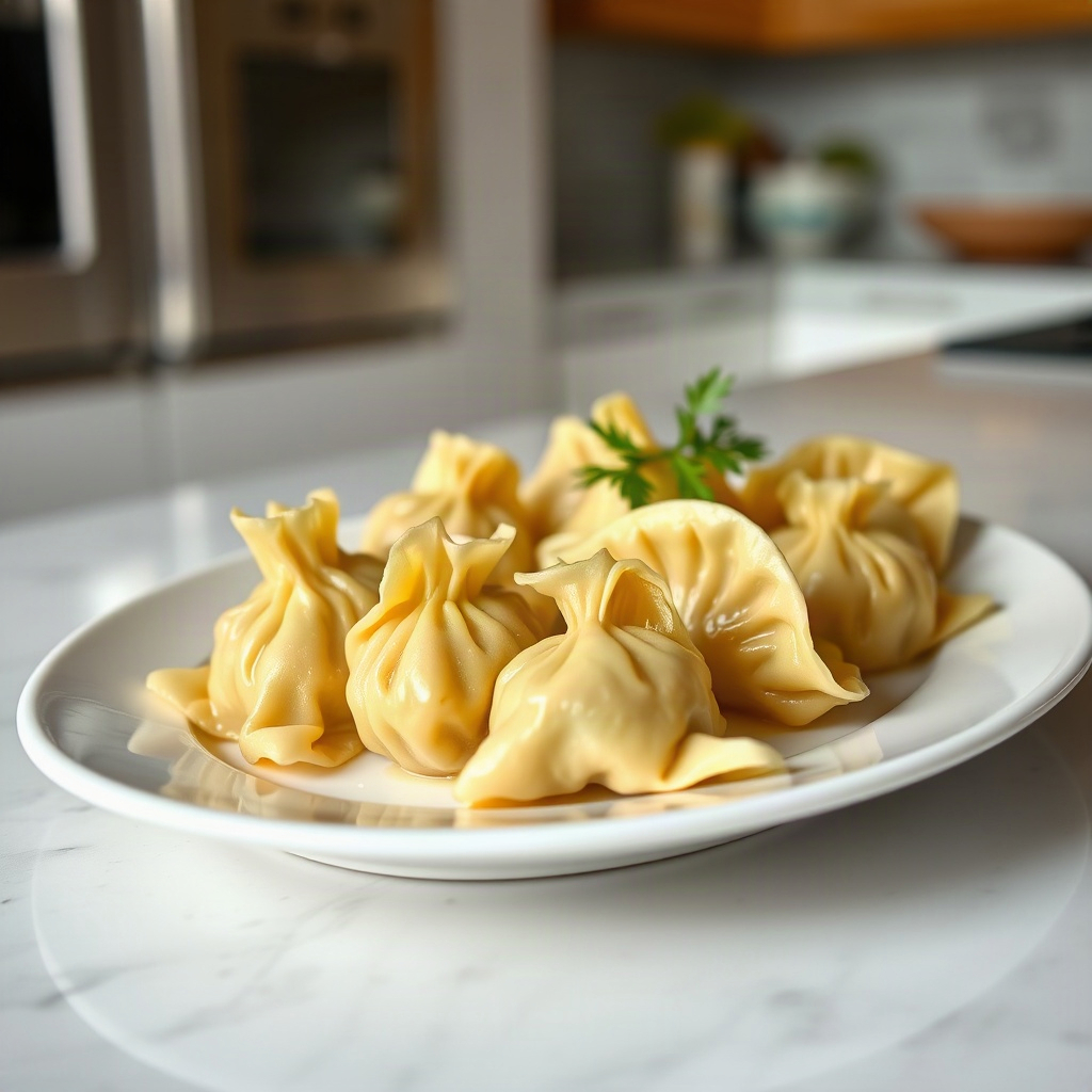 Cabbage Dumplings: The Viral Pinterest Recipe You Need to Try 4 Raw ingredients for cabbage dumplings including cabbage, flour, and seasonings in small bowls on a cutting board.