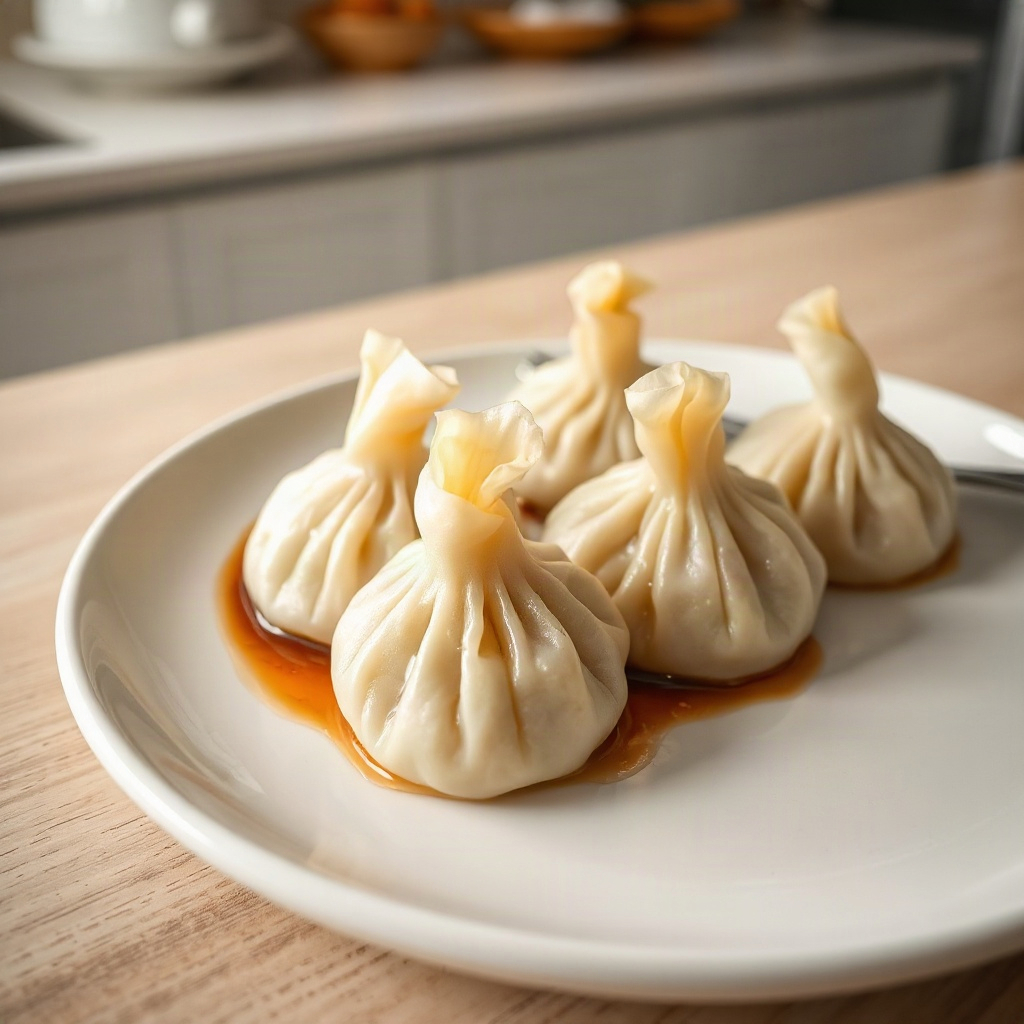 Cabbage Dumplings: The Viral Pinterest Recipe You Need to Try 6 A plate of cabbage dumplings garnished with green onions and a side of dipping sauce, showcasing the dish's presentation.