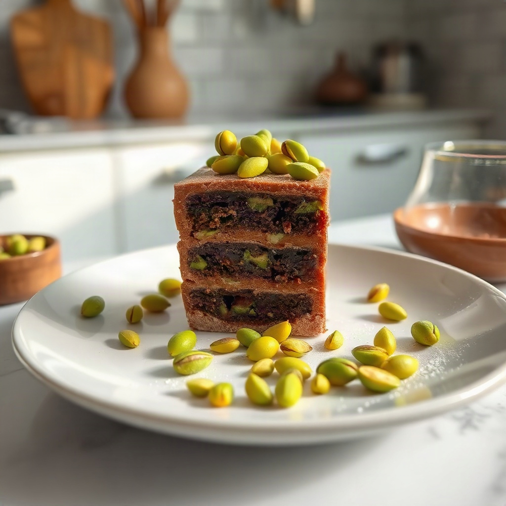 Chocolate Pistachio Recipes: The Top Flavor Combo of 2026 6 A serving of chocolate pistachio dessert topped with crushed pistachios and chocolate shavings, distinct from the hero shot.