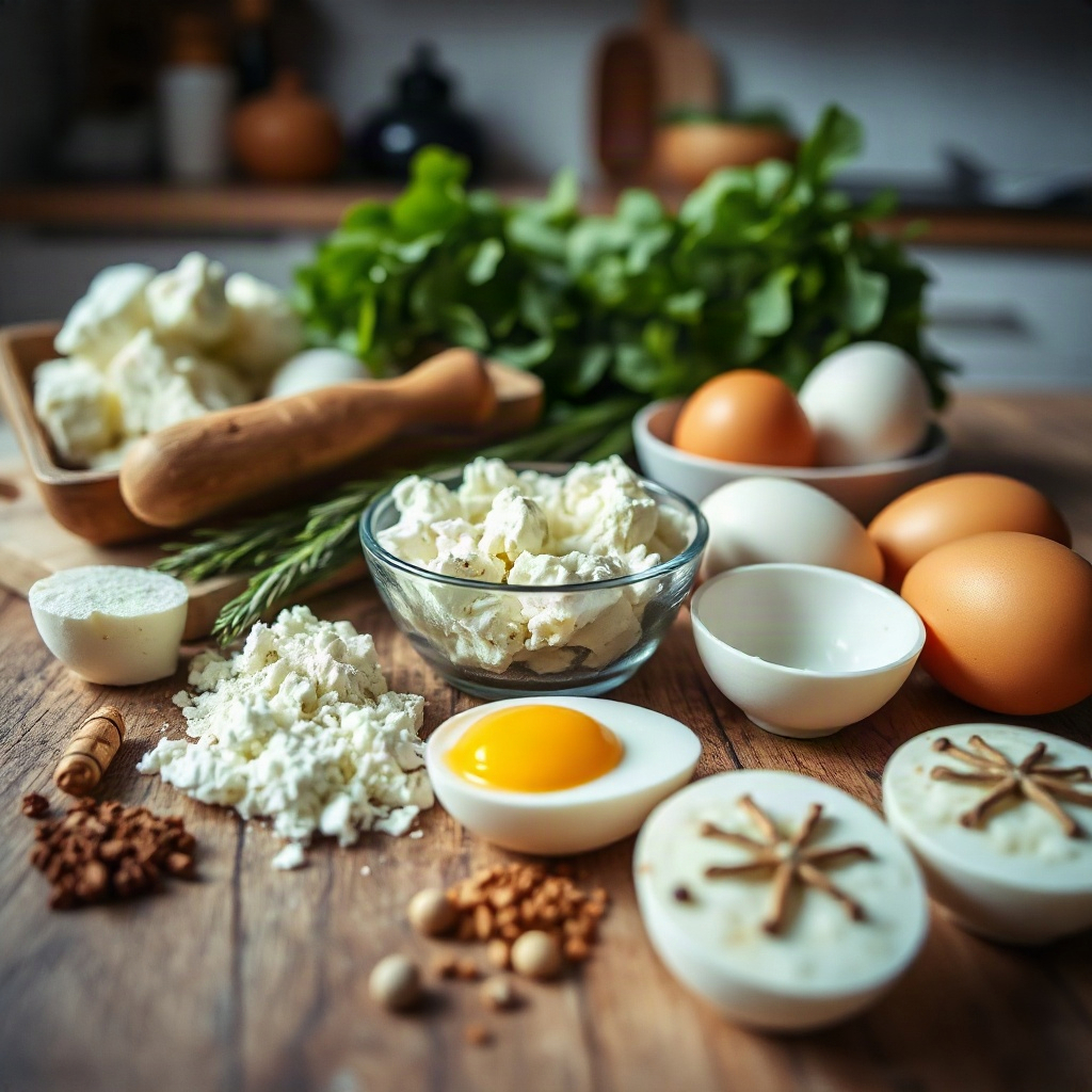 Cottage Cheese Egg Bites: The #1 Meal Prep Recipe of 2026 4 Raw ingredients for cottage cheese egg bites in small bowls on a cutting board.
