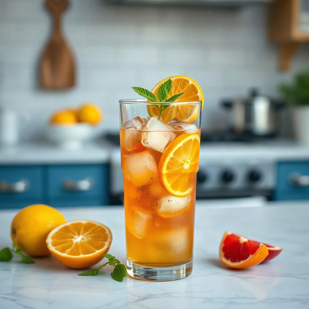 The finished dirty energy drink recipe being served, featuring vibrant garnishes and a unique presentation.