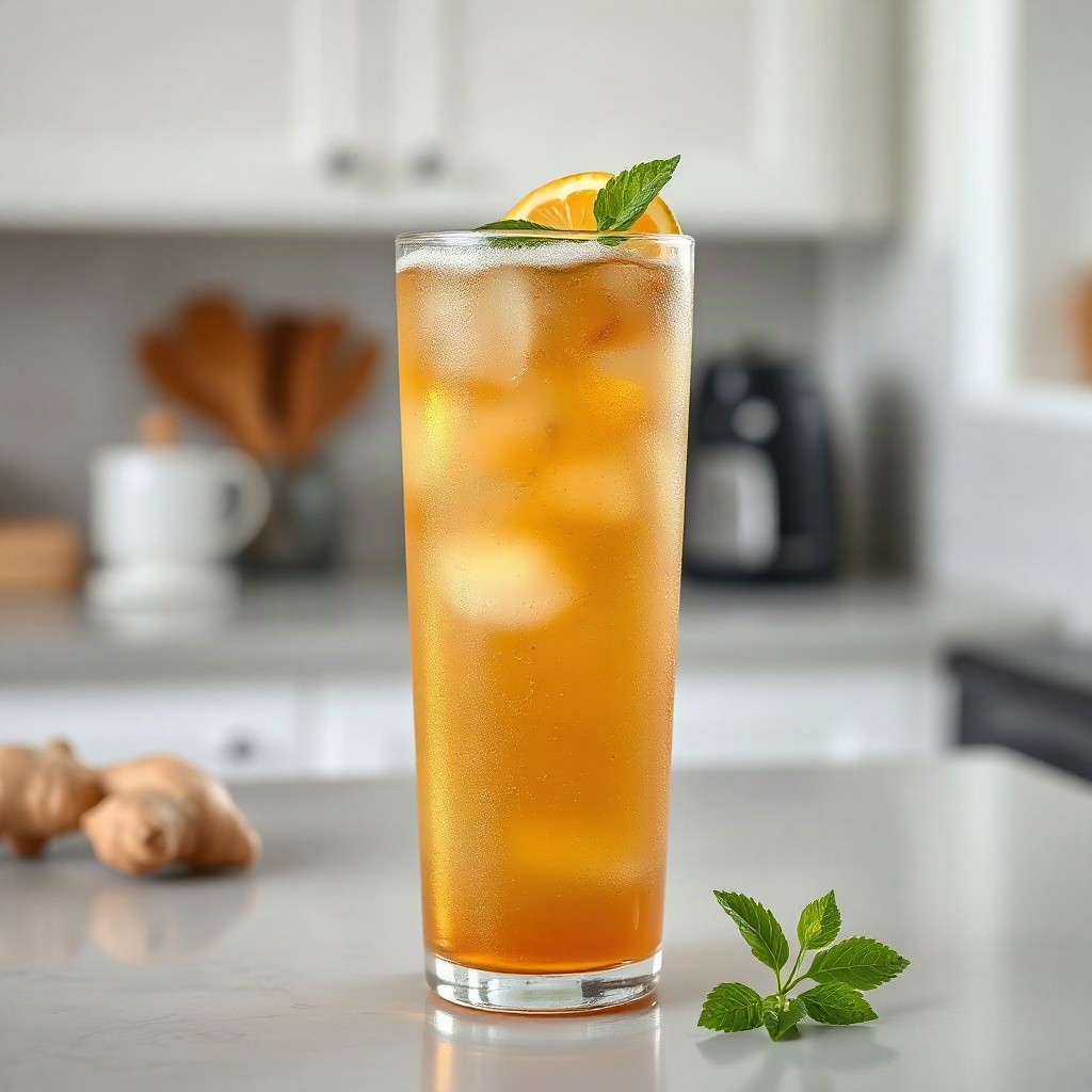 Dirty Ginger Ale Recipe: A Spicy-Sweet Take on the Dirty Soda Trend 4 Raw ingredients for Dirty Ginger Ale, including ginger, citrus, and spices in small bowls on a cutting board.