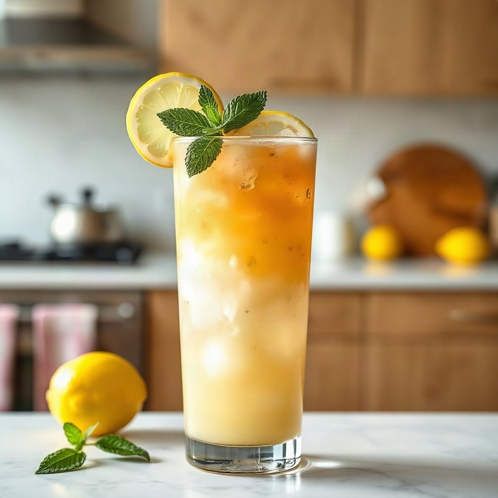 Dirty Lemonade Soda Recipe: A Tart and Creamy Summer Drink 6 A glass of Dirty Lemonade Soda topped with garnishes, served to showcase its refreshing presentation.