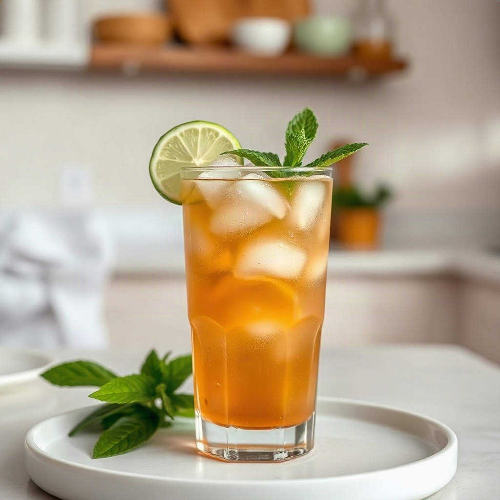 Dirty Lime Soda Recipe: A Zesty Twist on the Viral Dirty Soda 6 A glass of Dirty Lime Soda with lime slices and mint leaves, served in a clear glass.