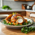 Plated easy leftover rotisserie chicken dish on a white plate, showcasing tender chicken pieces and a side of vegetables, perfect for busy weeknights. — leftover rotisserie chicken recipes easy
