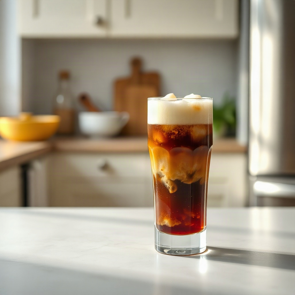 A finished dish featuring the best creamer for dirty soda, elegantly plated with a smooth, creamy texture.
