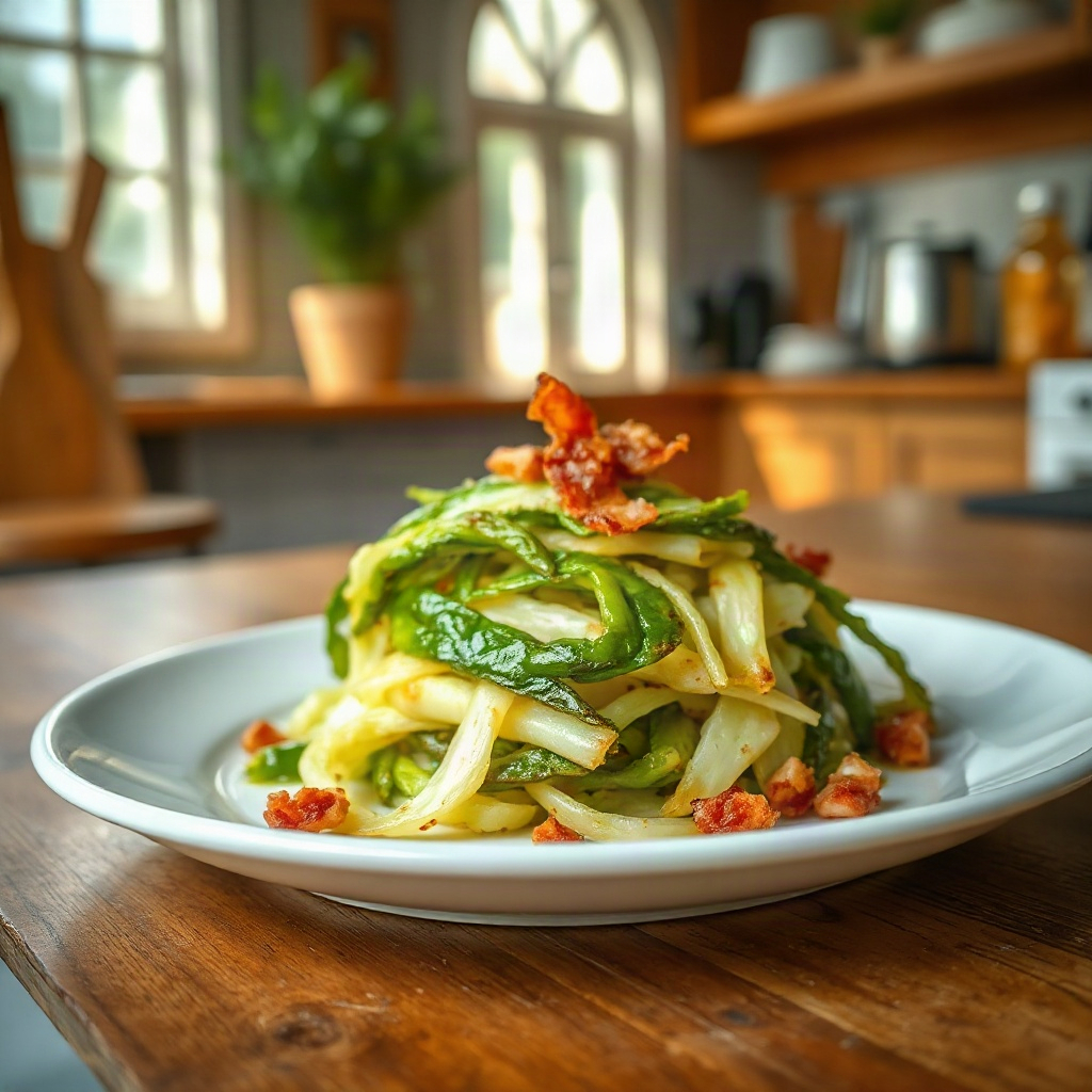 Easy Fried Cabbage Recipes: One-Pan Southern Comfort Food 4 Raw ingredients for fried cabbage recipes easy, including chopped cabbage, diced onions, and spices in small bowls on a cutting board.