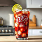 Plated McDonald's Dirty Dr Pepper Copycat Recipe, showcasing the vibrant drink with ice and a lime wedge. — dirty dr pepper mcdonalds
