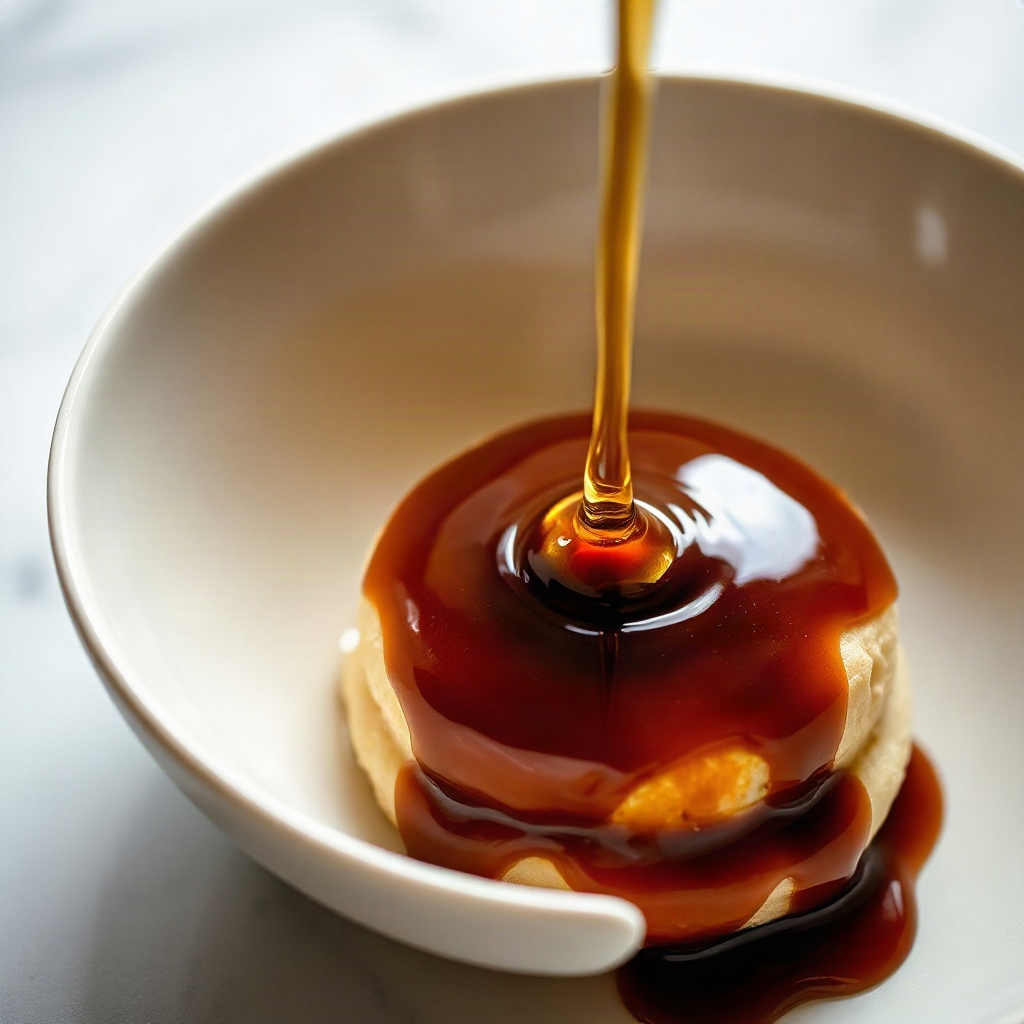 Miso Caramel Recipe: The Swalty Sweet-and-Salty Baking Trend 6 Miso caramel served with toppings, showcasing the sweet-and-salty combination of the dish.