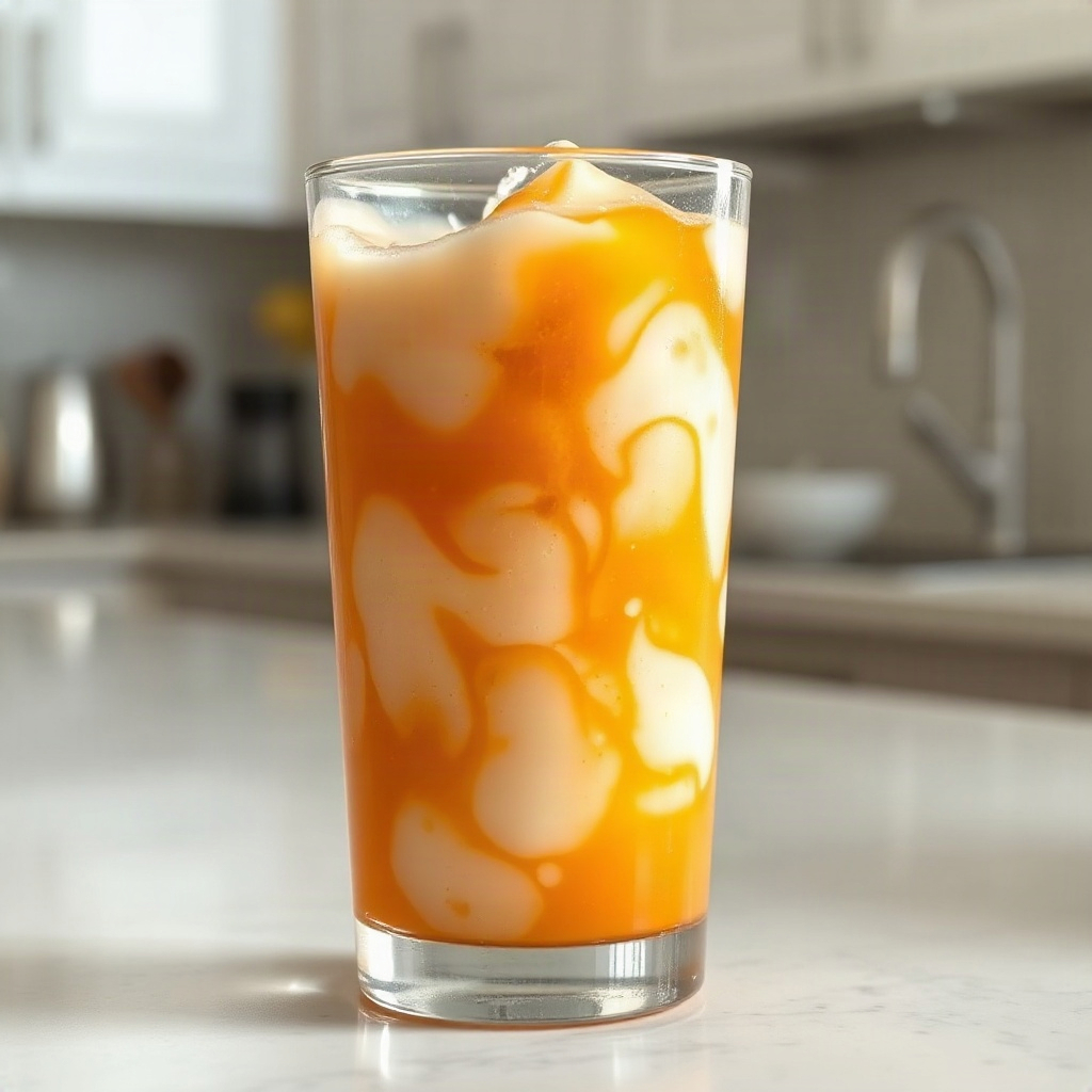 Creamsicle Dirty Soda Recipe: An Orange-Vanilla Dream in a Glass 4 Raw ingredients for Creamsicle Dirty Soda Recipe, including orange slices and vanilla extract in small bowls.