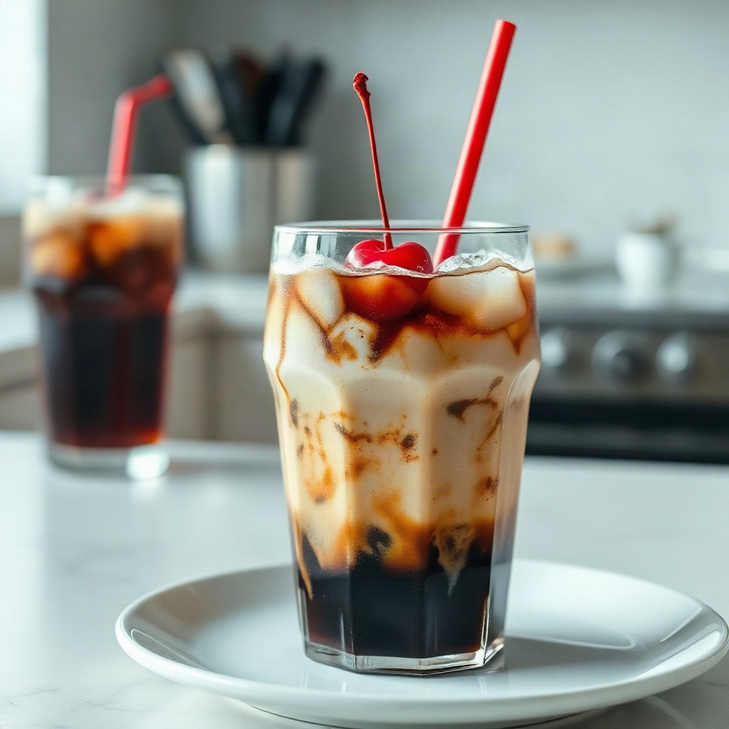 Slow Cooker Recipes 5 A finished Sonic Dirty Dr Pepper, featuring dark soda layered with cream, served in a clear glass.