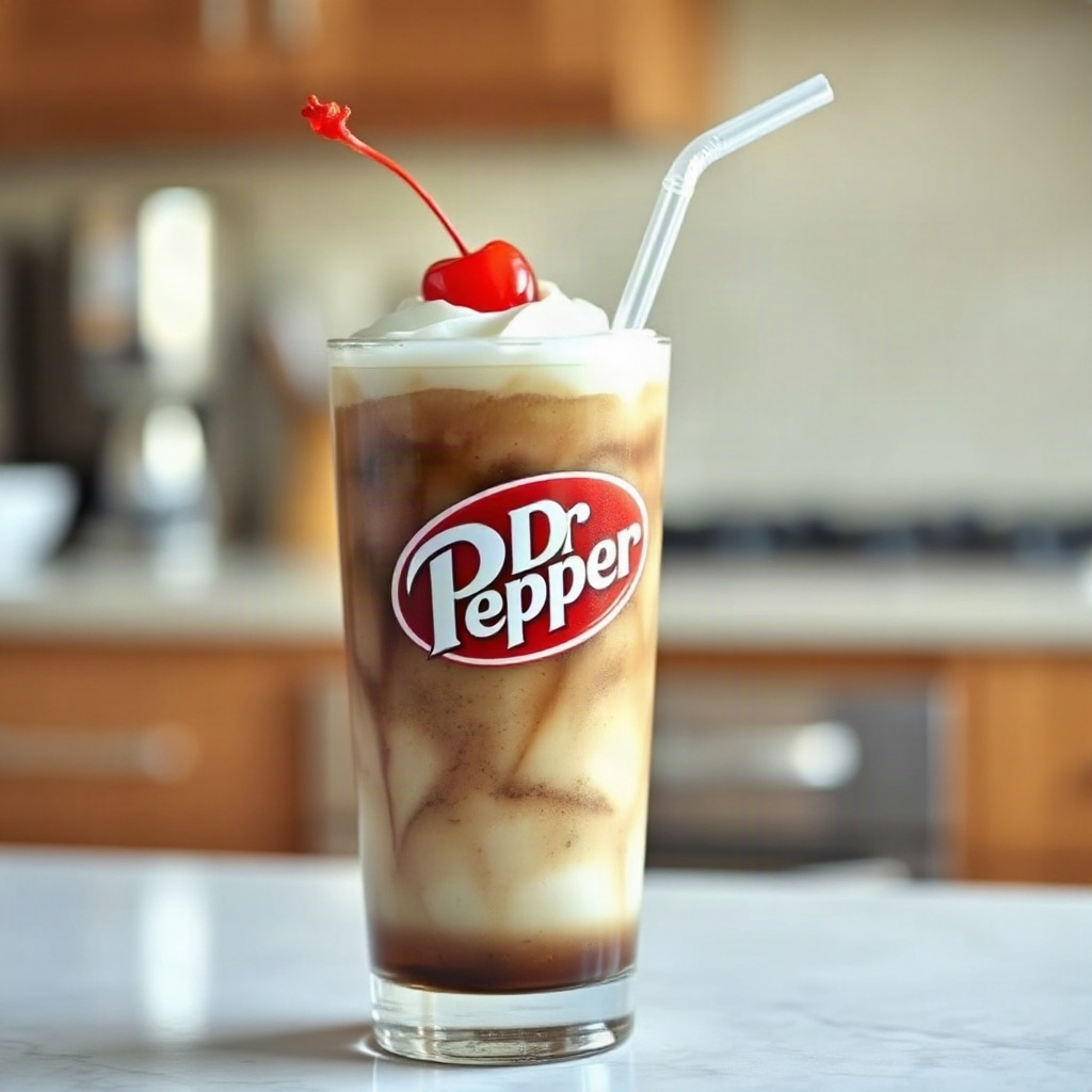 A Sonic Dirty Dr Pepper Copycat served with ice and garnished with a slice of lime.