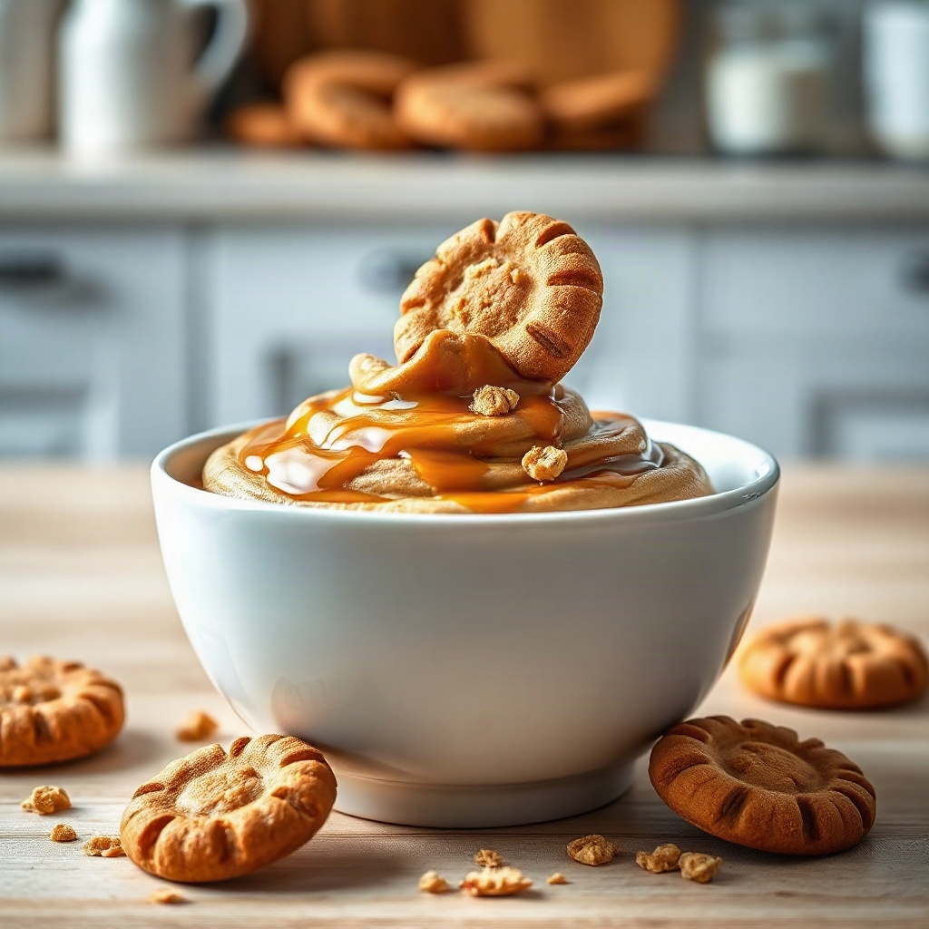 Speculoos Cookie Butter Recipes: The 2026 Baking Revival 6 A serving of Speculoos Cookie Butter dessert, garnished with cookie crumbles and drizzled with chocolate sauce.